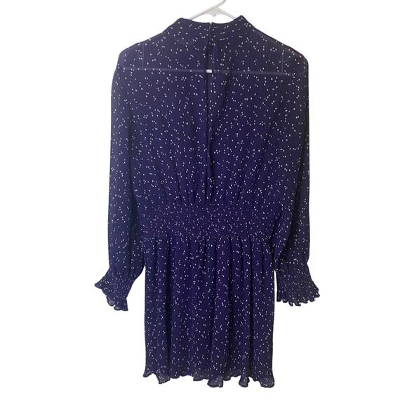 Zara Purple Polka Dot Mesh Blouson Mini Dress Size Medium - Picture 3 of 11